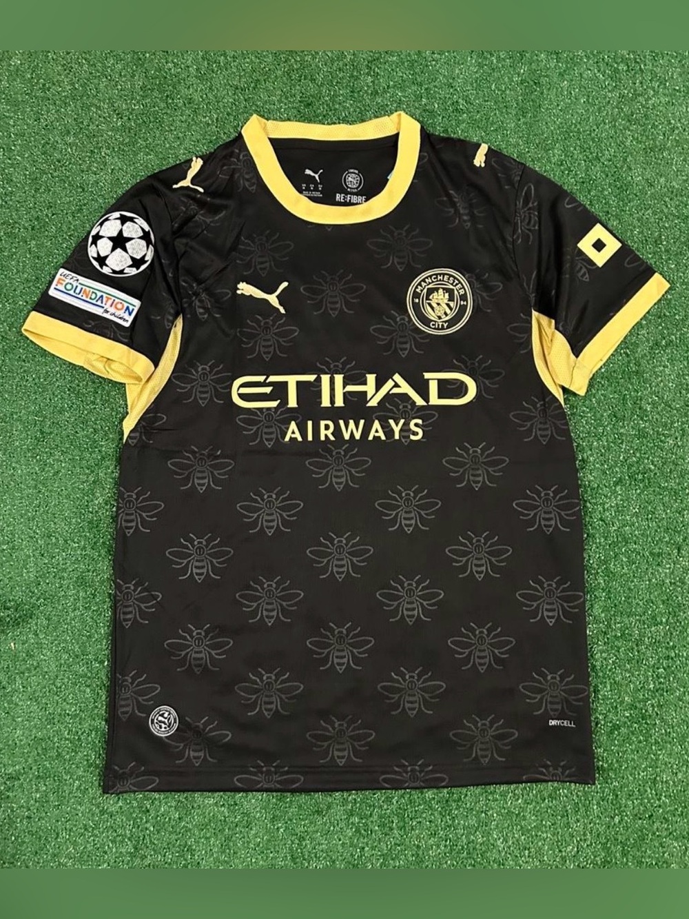 Puma Manchester City Black & Yellow Away Jersey Haaland Men’s Medium